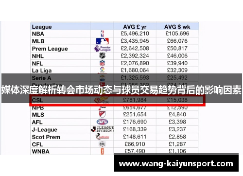 媒体深度解析转会市场动态与球员交易趋势背后的影响因素