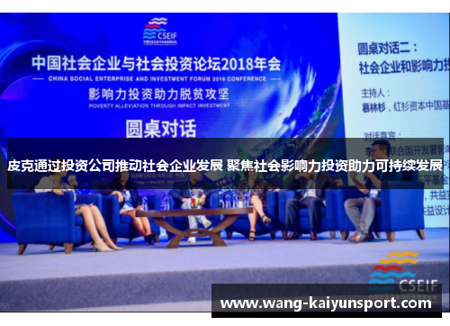 皮克通过投资公司推动社会企业发展 聚焦社会影响力投资助力可持续发展